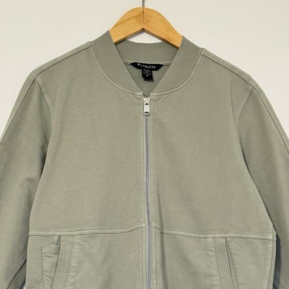 Athleta Farallon Full Zip Jacket Women’s M Green Long Sleeve Pockets - Picture 4 of 8
